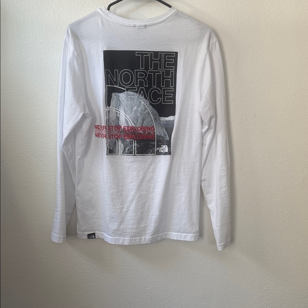 The North Face Men's Classic White Long Sleeve Tee - Picture 2 of 2